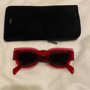 Celine Red Transparent Frame Sunglasses